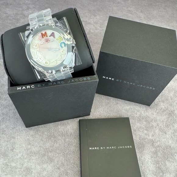 Marc By Marc Jacobs Clear Watch with Red and Blue Accents - Picture 2 of 8